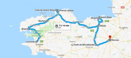 Itinéraire jour 4 à jour 7 en Bretagne
