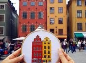 couple utilise broderie pour immortaliser l’architecture européenne