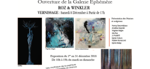 Galerie Ephémère – Roz & Winkler – à Barbizon à partir du 8 Décembre 2018
