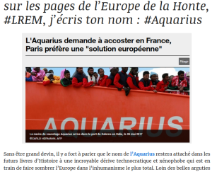 #Aquarius : bravo l’Europe, les fachos ont gagné…