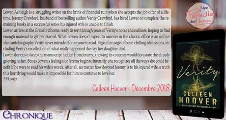 Blog Tour ~ Verity by Colleen Hoover (Lecture en VO)
