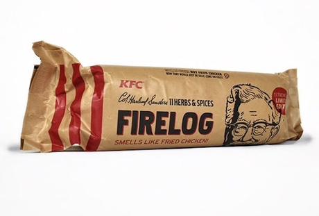 KFC lance une bûche parfumée au poulet frit pour votre cheminée