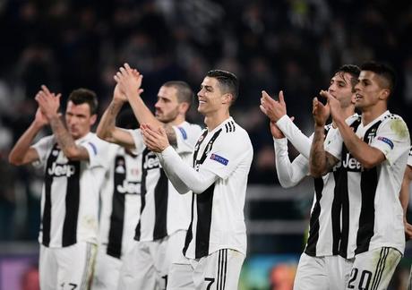 Cristiano Ronaldo and Juventus celebrate Tuesday's win over Valencia in the UEFA Champions League.