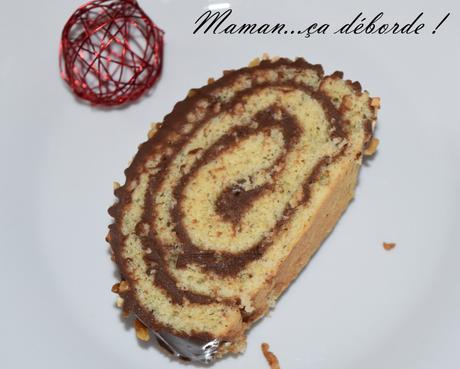 Bûche roulée chocolat, noisette et praliné