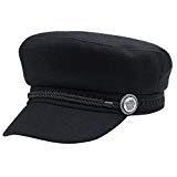 Bornbayb Femmes Casual Cap Coton Pêcheur Chapeau Mode Newsboy Cabbie Cap pour Dames Grandes Filles (Noir)