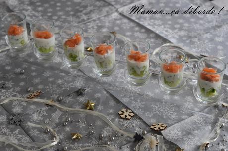 Verrine saumon, concombre et sauce au yaourt