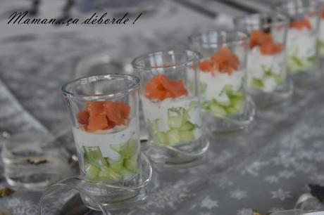 Verrine saumon, concombre et sauce au yaourt