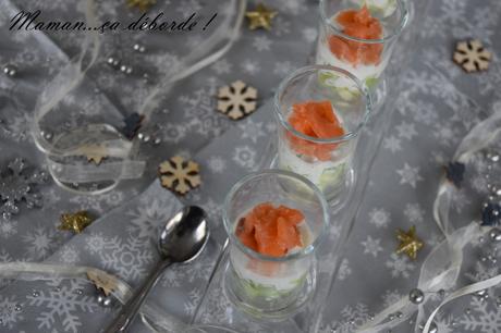 Verrine saumon, concombre et sauce au yaourt