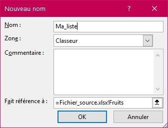 Comment utiliser une liste ou un nom défini provenant d’un autre classeur Excel ?