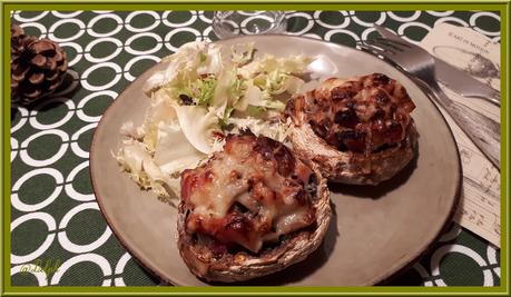Champignons farcis à la poitrine fumée et miel Champignons farcis à la poitrine fumée et miel