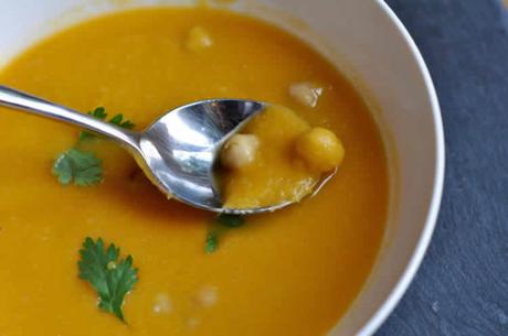 Soupe patate douce et pois chiches au thermomix