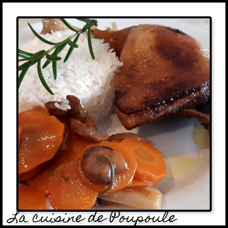Cuisses de canard au miel et carottes
