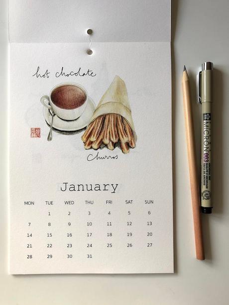 calendrier 2019 original chocolat chaud churros janvier blog déco clem around the corner
