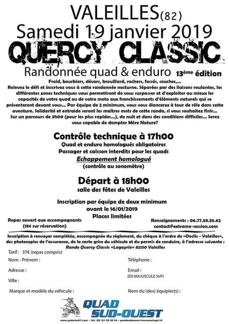 13 ème Rando quad-moto Quercy Classic à Valeilles (82), le 19 janvier 2019 13 ème Rando quad-moto Quercy Classic à Valeilles (82), le 19 janvier 2019