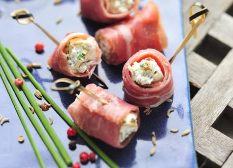 ROULEAUX DE JAMBON CRU AU FROMAGE FRAIS