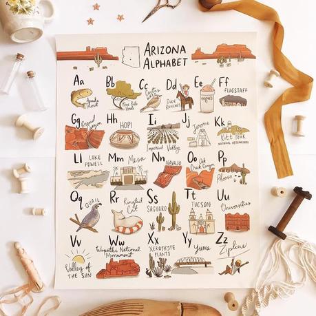 Une illustratrice fait une affiche avec un alphabet Wes Anderson