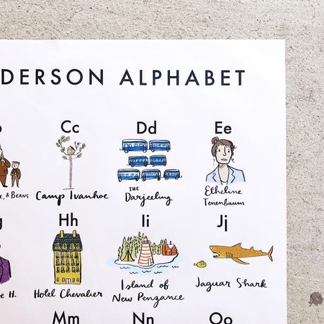 Une illustratrice fait une affiche avec un alphabet Wes Anderson