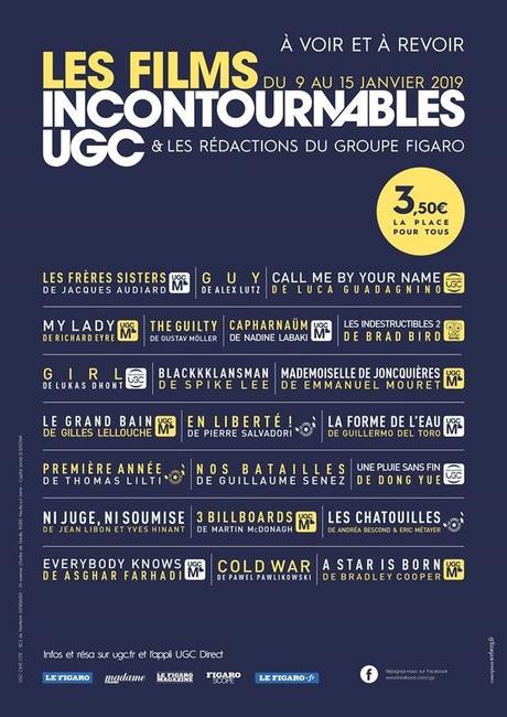 LES INCONTOURNABLES UGC - 9 au 16 janvier 2019