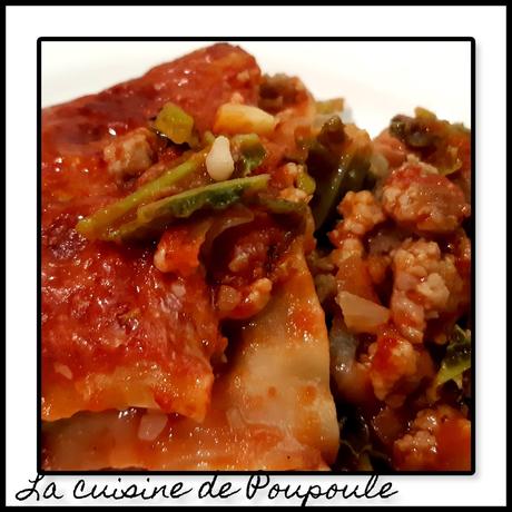 Lasagne de chou vert à la chair à saucisse