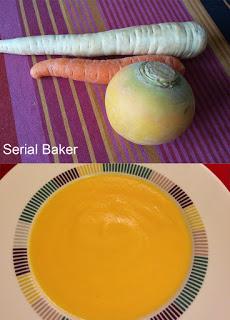 Soupe navet boule d'or, carotte et panais