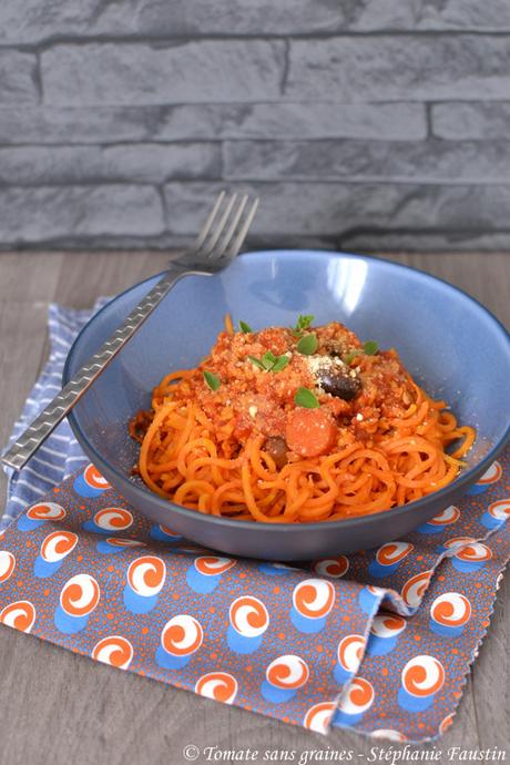 Spaghettis de patate douce à la bolognaise végétale Spaghettis de patate douce à la bologanise végétale / vegan