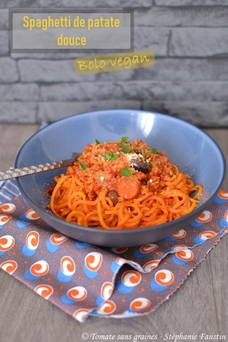 Spaghettis de patate douce à la bolognaise végétale Spaghettis de patate douce à la bologanise végétale / vegan