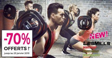 En ce moment profitez de -70% offerts* dans vos salles de sport INTERVAL !