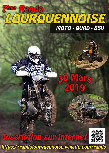7 ème rando Lourquennoise moto, quad et SSV le 30 mars 2019