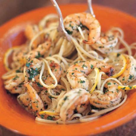 Pâtes linguine aux crevettes