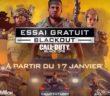 Activision et Treyarch ont décidé de proposer gratuitement à leur joueurs n'ayant pas encore craqué pour Call of Duty : Black Ops 4, de tester gratuitement Blackout, le mode Battle Royale du jeu. Cet essai débutera demain et durera une semaine (du 17 au 24 janvier inclus), sur PS4, Xbox One et PC. Il te permettra de plonger au cœur de découvrir ce mode de jeu qui rassemble les personnages iconiques de l'opus, et les cartes, armes et équipements issus de l’univers Black Ops.