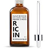 Huile de Ricin 100% Bio, Pure et Naturelle - 50 ml - Soin pour Cheveux, Cils, Ongles, Peau.