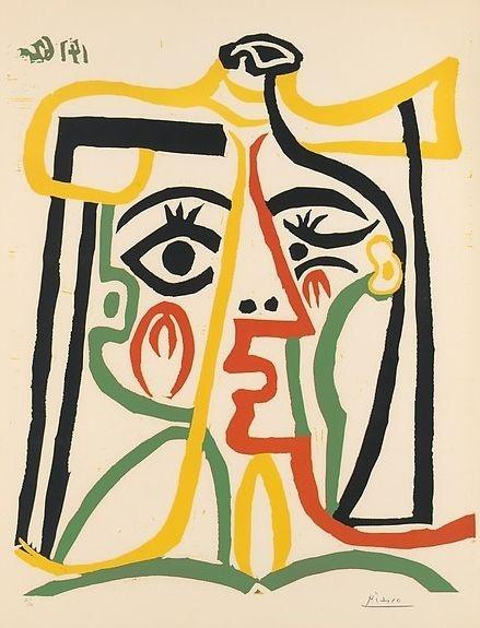 Pablo Picasso (1881–1973   Portrait de Jacqueline au chapeau de paille (Bloch 1067), 1962