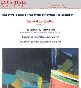 Galerie LA CAPITALE exposition Bernard LE QUELLEC (peintures)  22 Janvier au 16 Février 2019