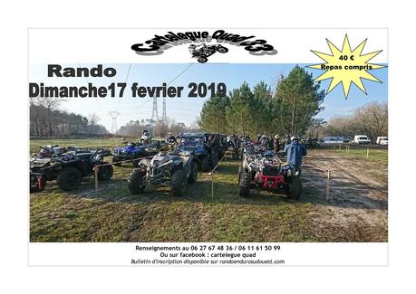 Rando moto et quad de Cartelègue Quad 33 le dimanche 17 février 2019