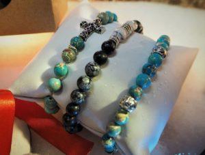 Bracelet artisanal pour homme, en perles d'Arménie