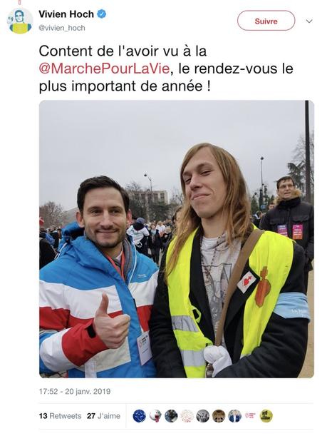 Quand les taches de brun des #giletsjaunes se retrouvent dans la #marchepourlavie #LGBT #actUp Quand les taches de brun des #giletsjaunes se retrouvent dans la #marchepourlavie #LGBT #actUp