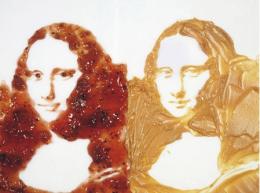 88Vik MunizVik Muniz - Double Mona Lisa - série After Warhol - 1999 - Beurre de cacahuètes et confiture
