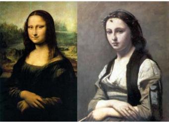 1 La Joconde de Léonard de Vinci et La femme à la perle de Corot