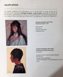 les expositions futures au Musée de Montmartre : le 15 Mars 2019  » Georges Dorignac «