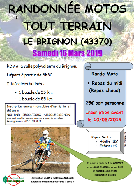 Rando moto à Le Brignon (43), le 16 mars 2019