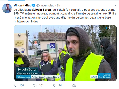 Sylvain Baron en plein délire… militaro-mystique #Giletsjaunes #complotisme