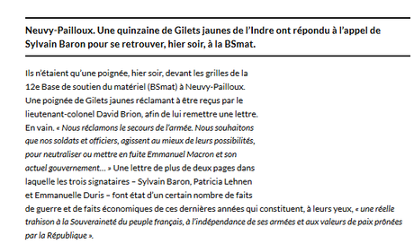 Sylvain Baron en plein délire… militaro-mystique #Giletsjaunes #complotisme