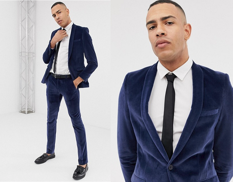 Costume en velours Navy dipo sur Asos.com Costume en velours Navy dipo sur Asos.com