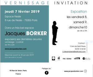 Exposition Jacques BORKER  Espace de Nesle  7/10 Février 2019