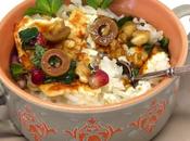 menthe feta, sauce grenade olives