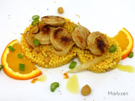 Perles à l'orange et au boudin blanc