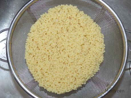 Pâtes perles cuites.