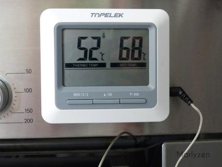 Programmez le thermomètre à 68°C. Programmez le thermomètre à 68°C.