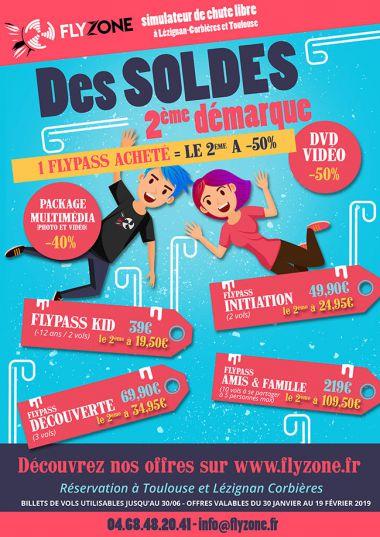 Soldes, 2eme démarque chez Flyzone, simulateur de chute libre