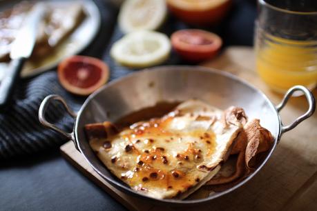 Crêpes façon Suzette au limoncello et à la mandarine Crêpes façon Suzette au limoncello et à la mandarine